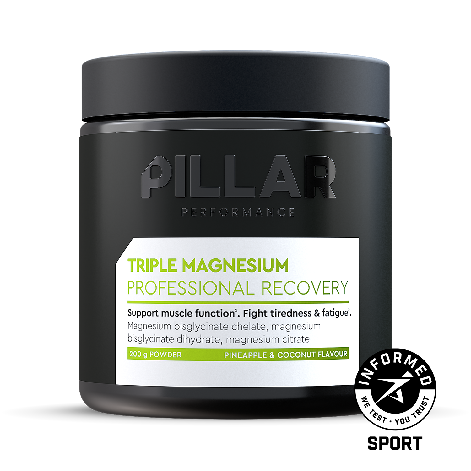 Pillar Performance Triple Magnesium Powder - Pineapple Coconut ( Jar)