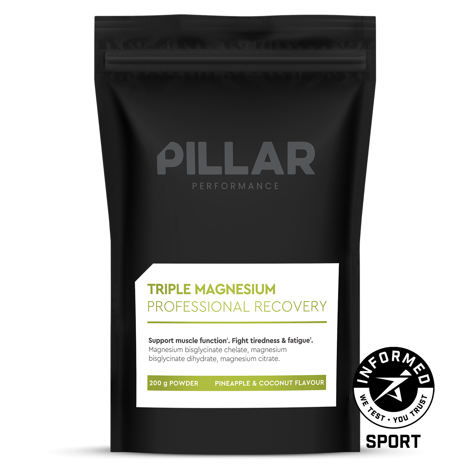 Pillar Performance Triple Magnesium Powder - Pineapple Coconut ( Pouch)