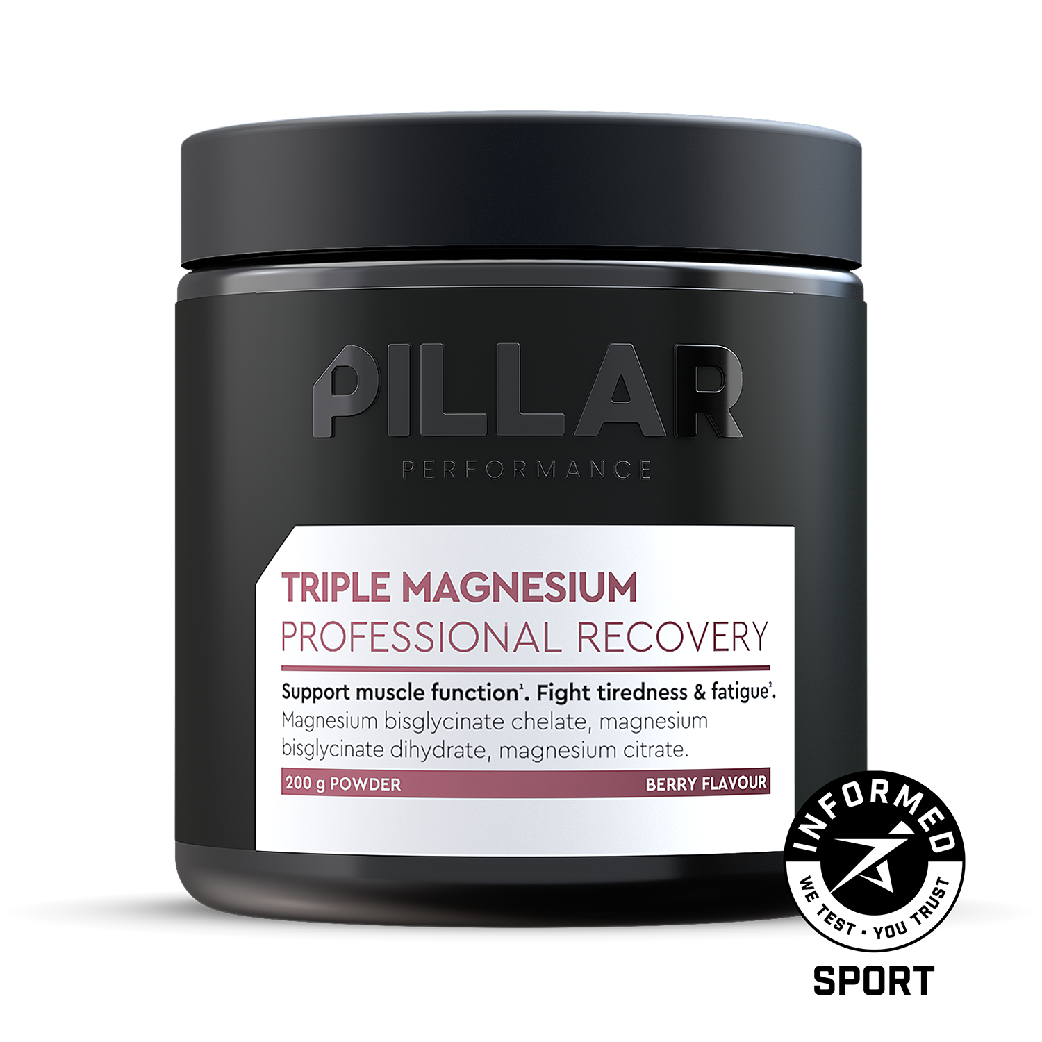 Pillar Performance Triple Magnesium Powder - Natural Berry ( Jar)