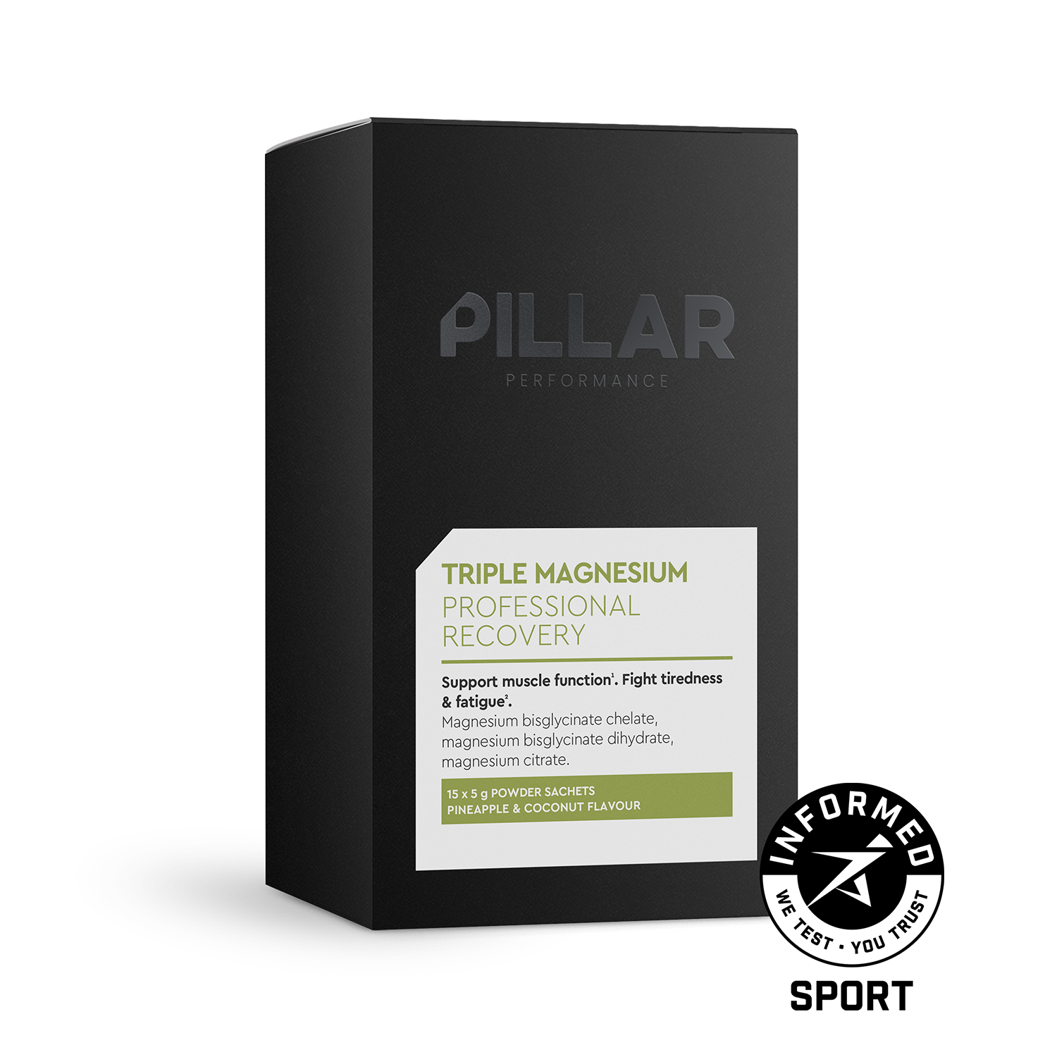 Pillar Performance Triple Magnesium Travel Pack – Pineapple Coconut (15 x Sachets) - Image 2